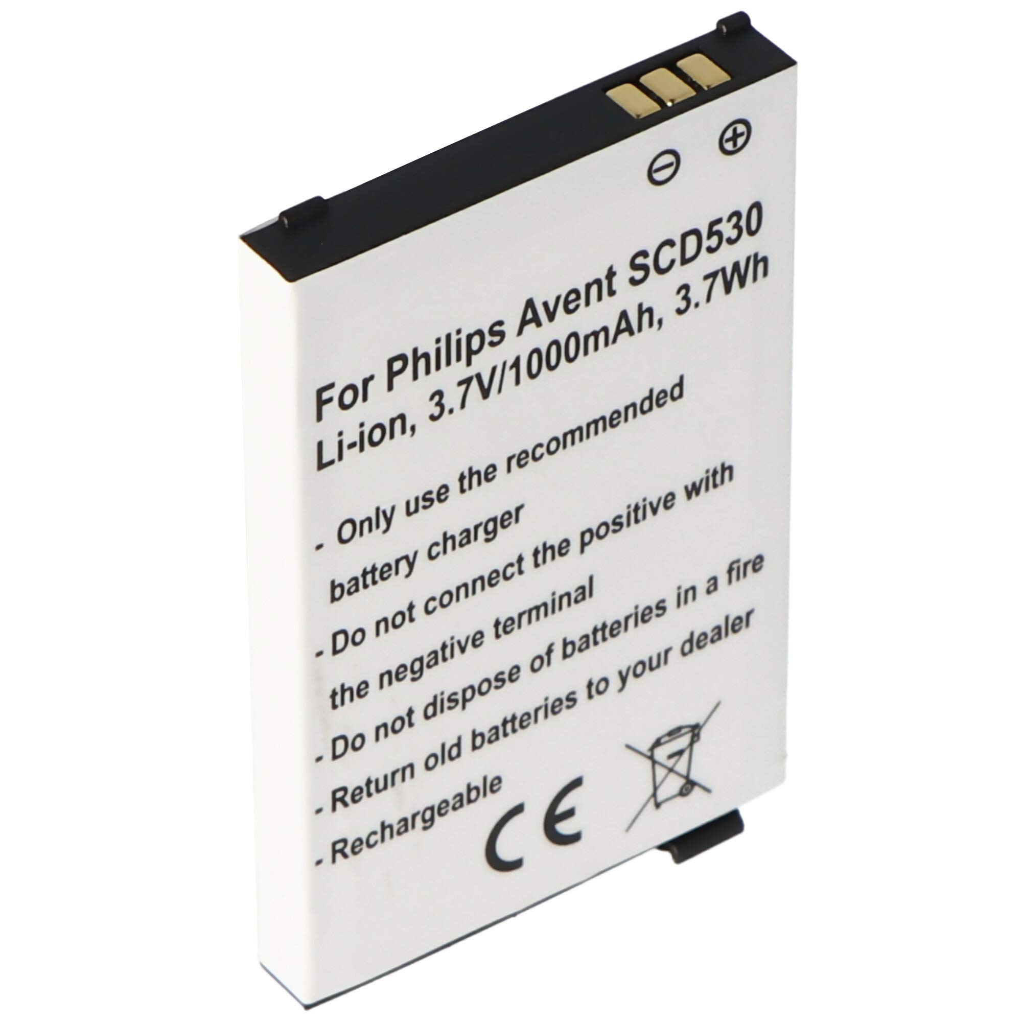 AccuCell - Batería para Philips Avent SCD530 (ion de litio, 3,7 V, 1000 mAh, 3,7 Wh)