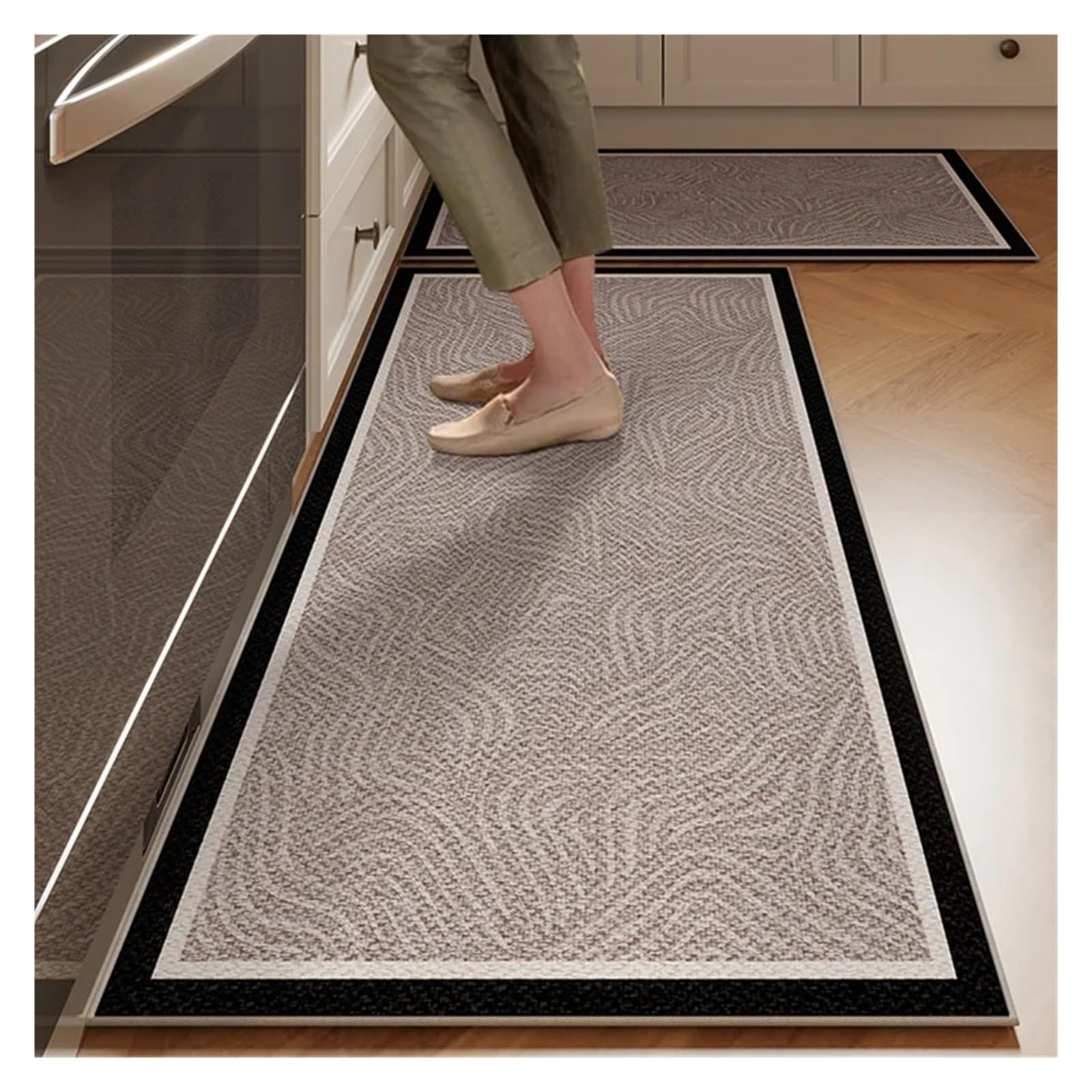 Tapis de cuisine en imitation lin marron de haute qualité 40x120