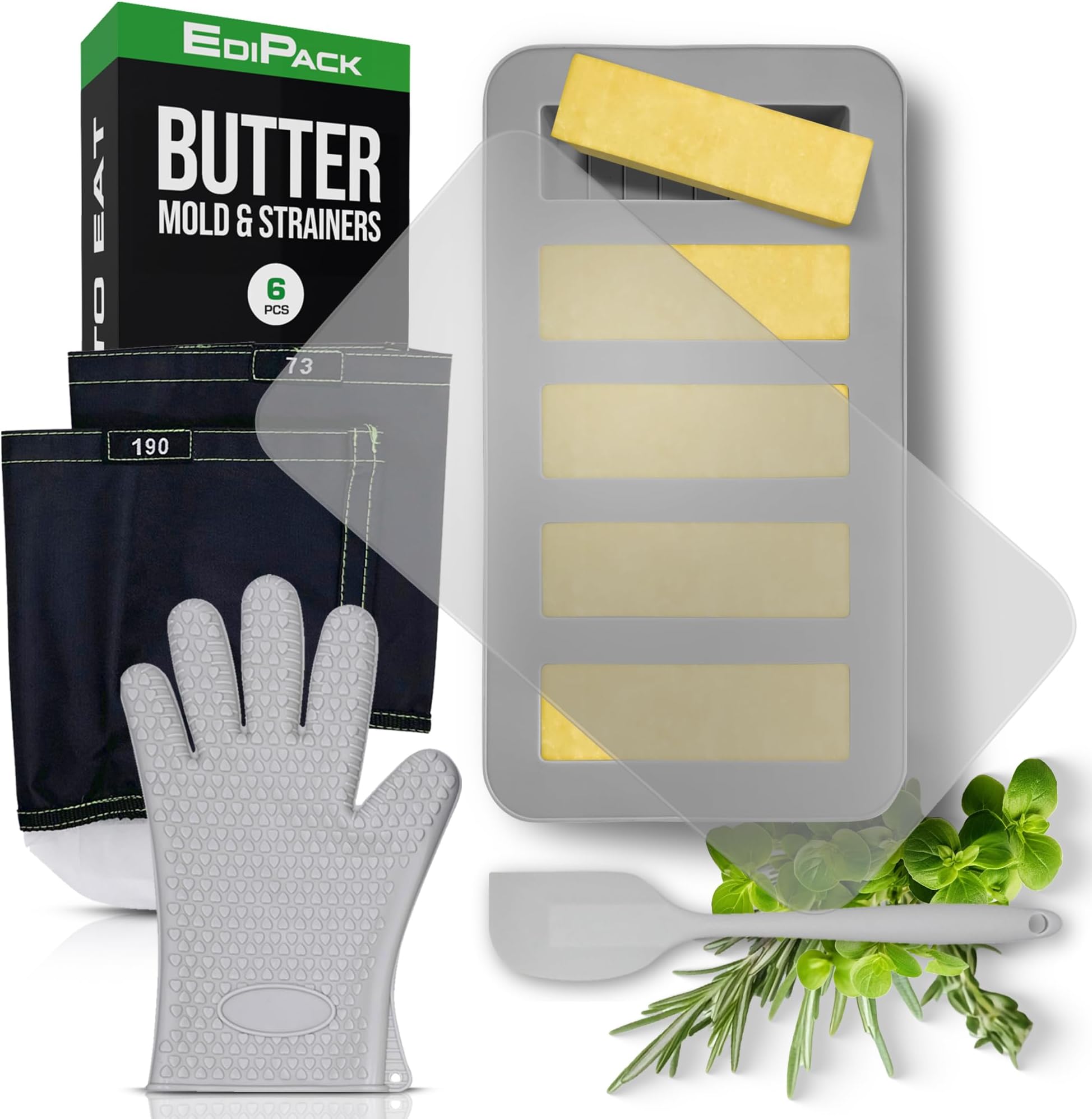 All in 1, Complete Kit for Decarboxylator & Infuser Machines, Magic Silicone Butter Mold for Homemade Butter Maker with Lid, Strainer Filter Bags, Glove, Accessories for Magical Infusions
