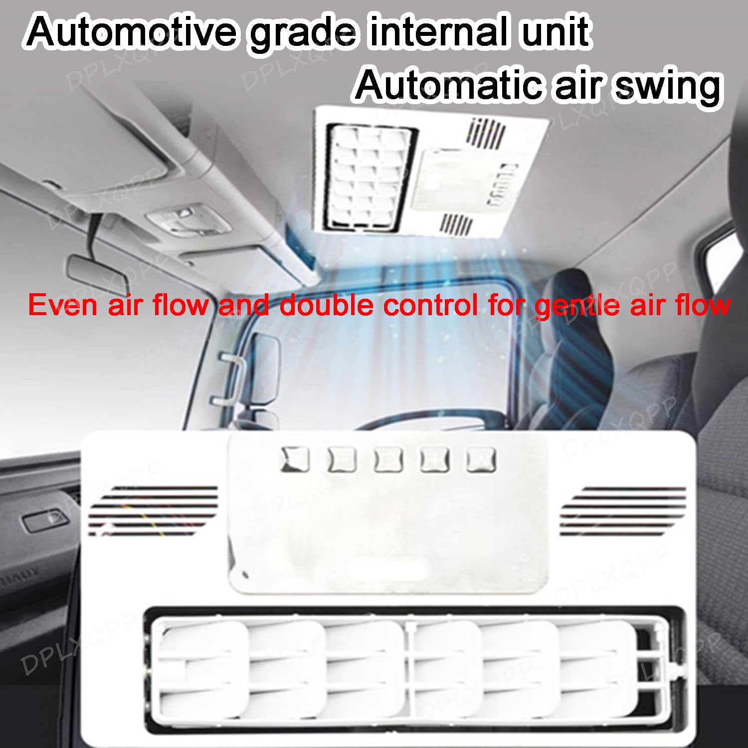 Condizionatore d'aria di parcheggio a frequenza variabile, sistema di raffreddamento a doppia ventola da 24 V per camper, camper, pale oscillanti automatiche a risparmio energetico, montaggio sul