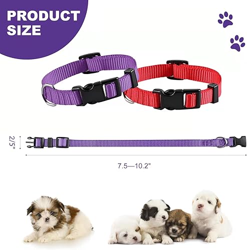 Miniatura 2 de PARTNER - Collares de identificación para cachorros, nailon súper suave, ajustable, para mascotas recién nacidas, con gráficos de mantenimiento de