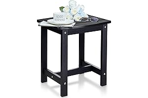 Y&M Outdoor Black Deck Table: Small, Sturdy, and Waterproof
