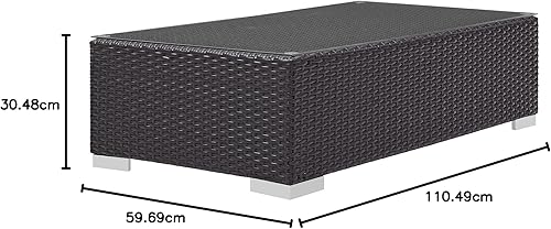 Miniatura 10 de Modway Convene - Mesa de centro de mimbre para patio al aire libre en espresso