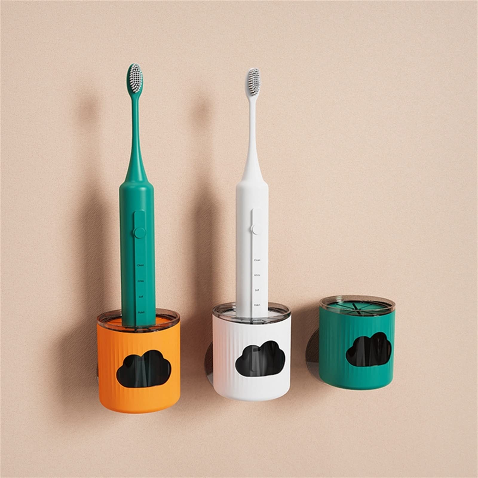 Soporte para cepillos de dientes Soporte para cepillos de dientes montado en la pared Ahorro de espacio Soporte para cepillos de dientes eléctricos Organizador en rack Estante para el baño en
