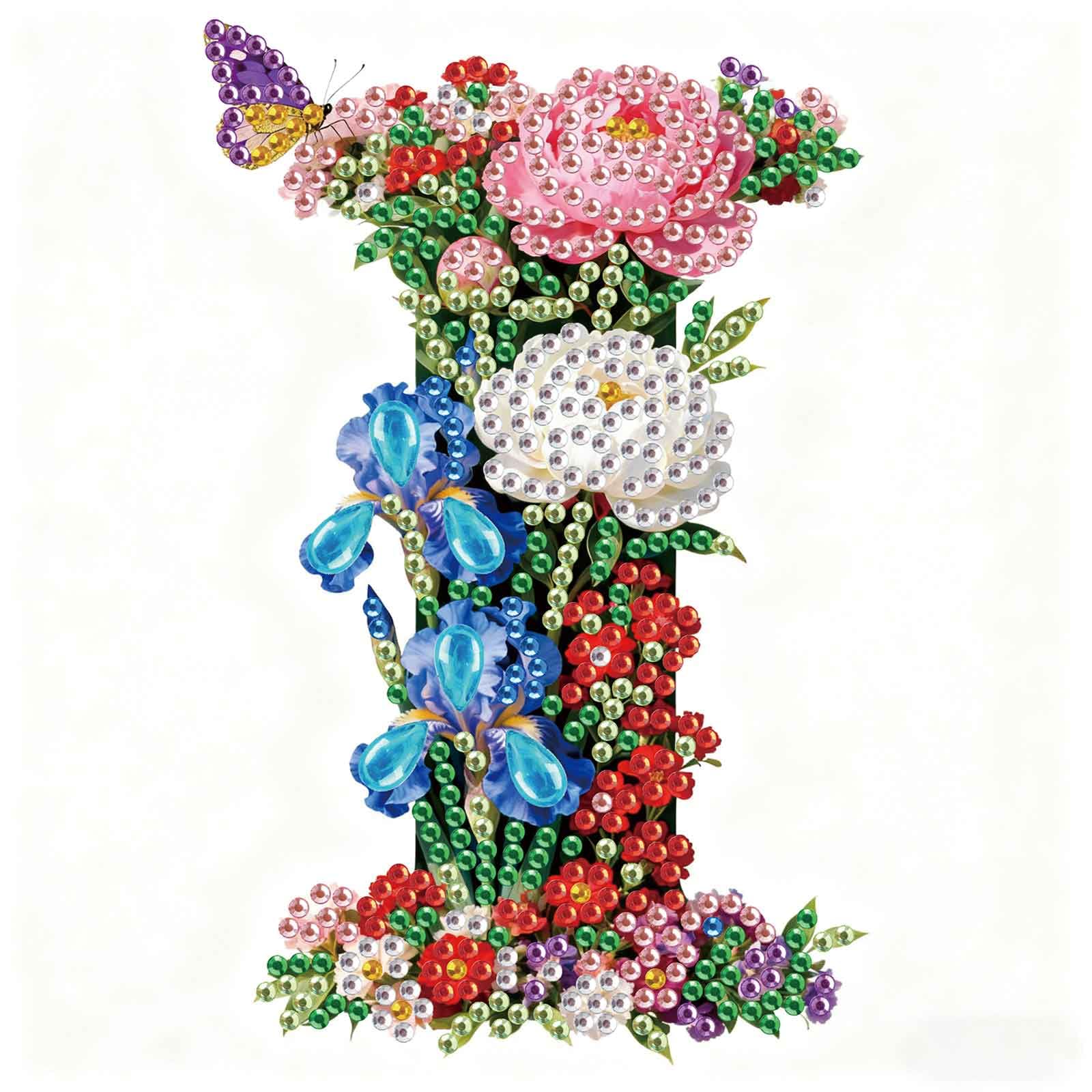 5D Diamond Art Kits - Floral Alphabet Designs -28