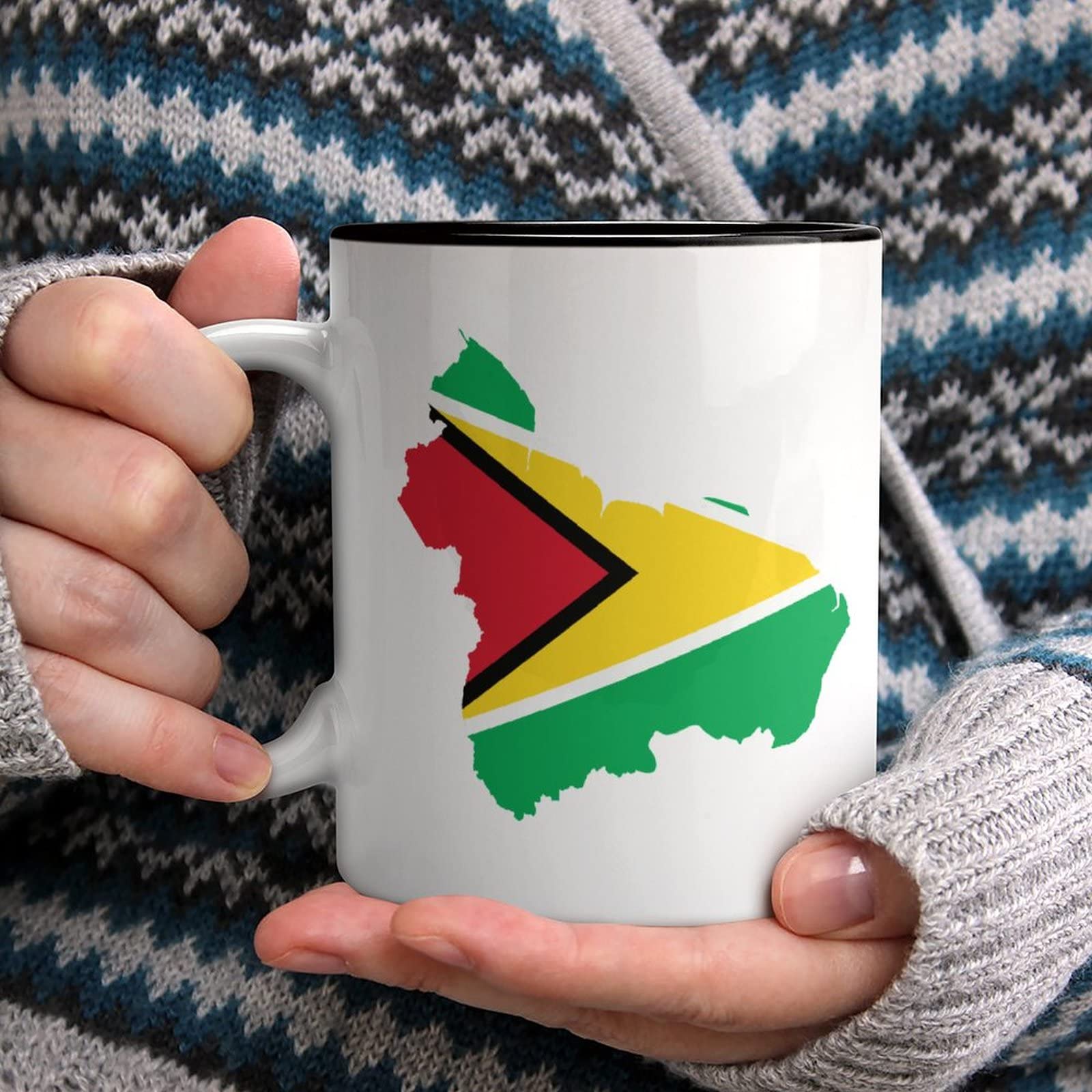 Awowee Tazza da tè in ceramica gialla con mappa del Messico le