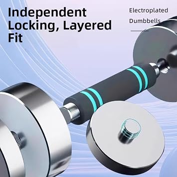 Steel Dumbbells Ultracompact Adjustable – Chrome Dumbbell Set with Anti-Slip Foam Handle, Compact Weights for Home & Gym Training