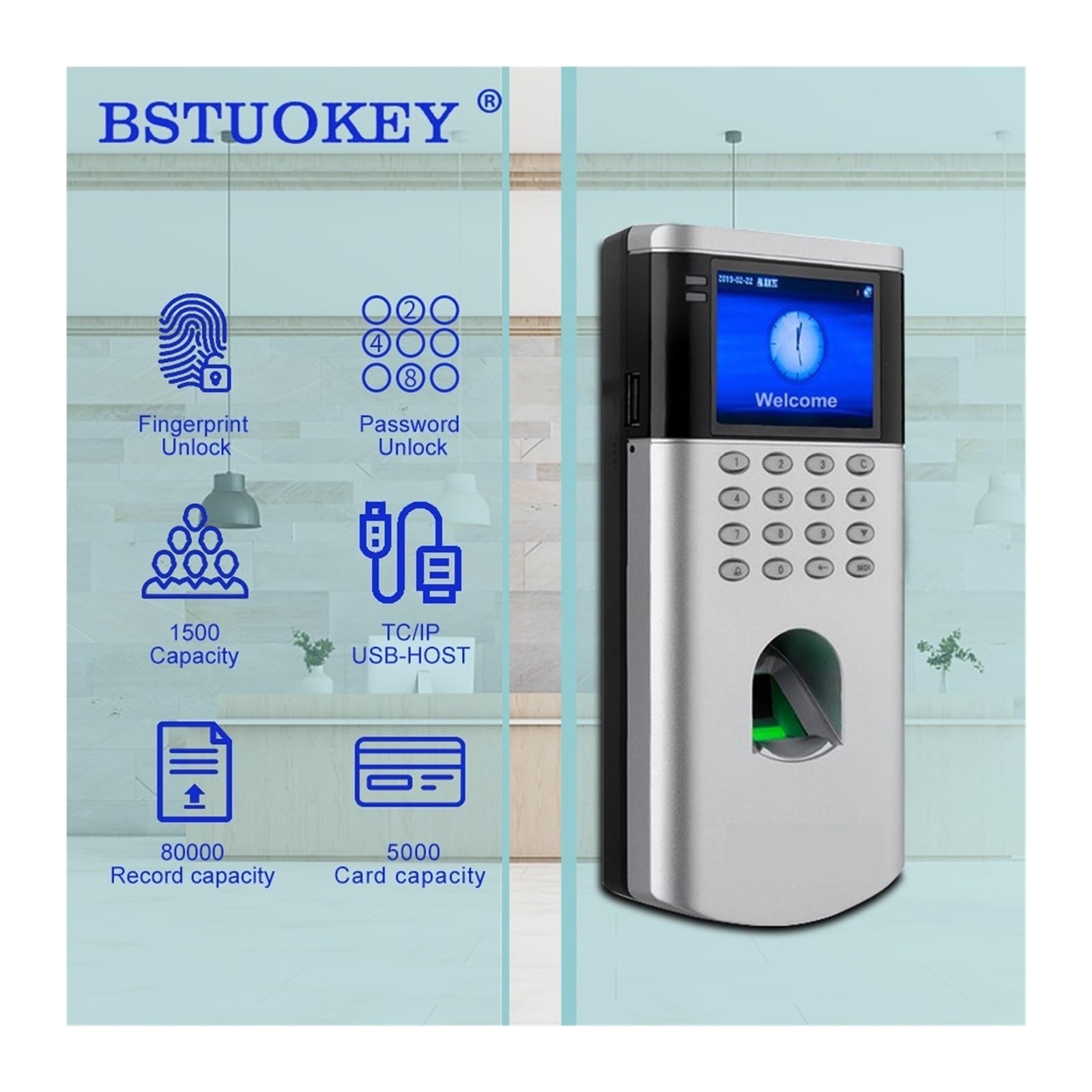 Taktowanie w maszynie, Maszyna do rejestracji czasu pracy z rozpoznawaniem odcisków palców, montowana na ścianie karta, elektroniczny system zarządzania obecnością pracowników(OF260-IC 13.56MHz)