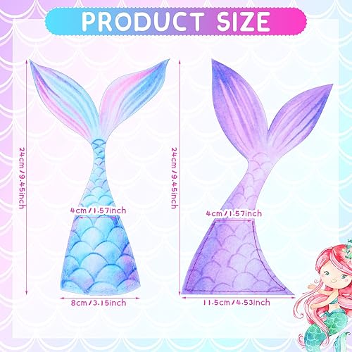 Miniatura 2 de Yaomiao Paquete de 24 soportes para cubiertos de sirena, con forma de cola de sirena, funda para utensilios, cubiertos, cuchillos, tenedores, para