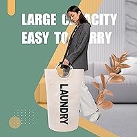 Vista 3 de Caroeas Cesta de Ropa de 90L (13 Colores), Cesta de Ropa Impermeable, Bolsa de Ropa con Asas Acolchadas, Cesta de Ropa, Cesta de Ropa Plegable