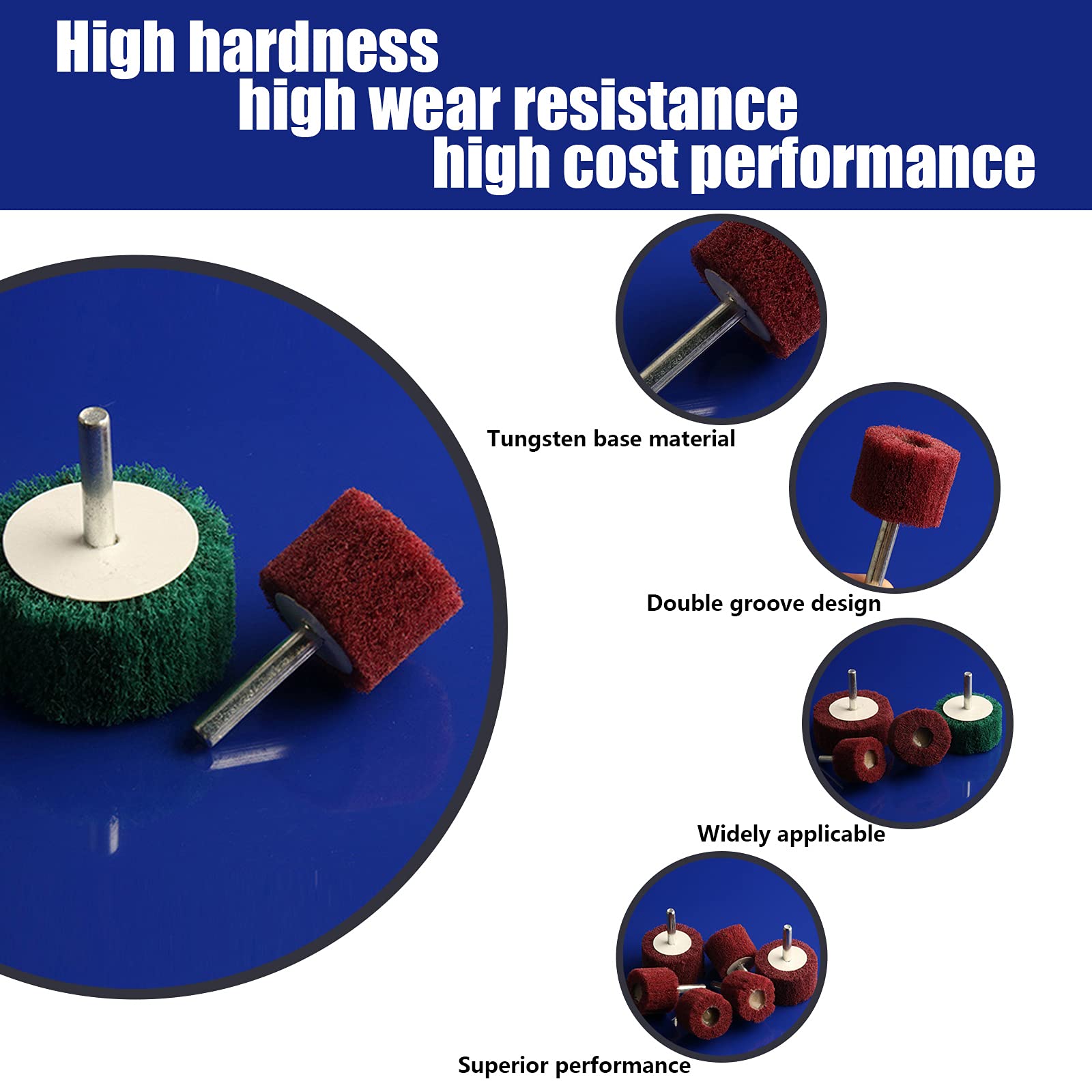 Glarks 10pc Drill Buffing Kit - Polishing & Cleaning Pads -3