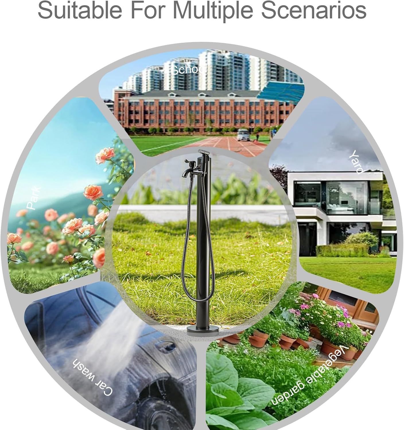 Robinet de jardin sur socle, Robinet de colonne d'eau de jardin en acier inoxydable 304