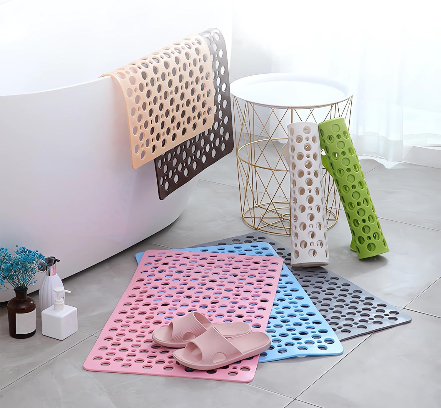 Bathroom Bathtub Shower mat NonSlip Bath mat with Suction Cup and