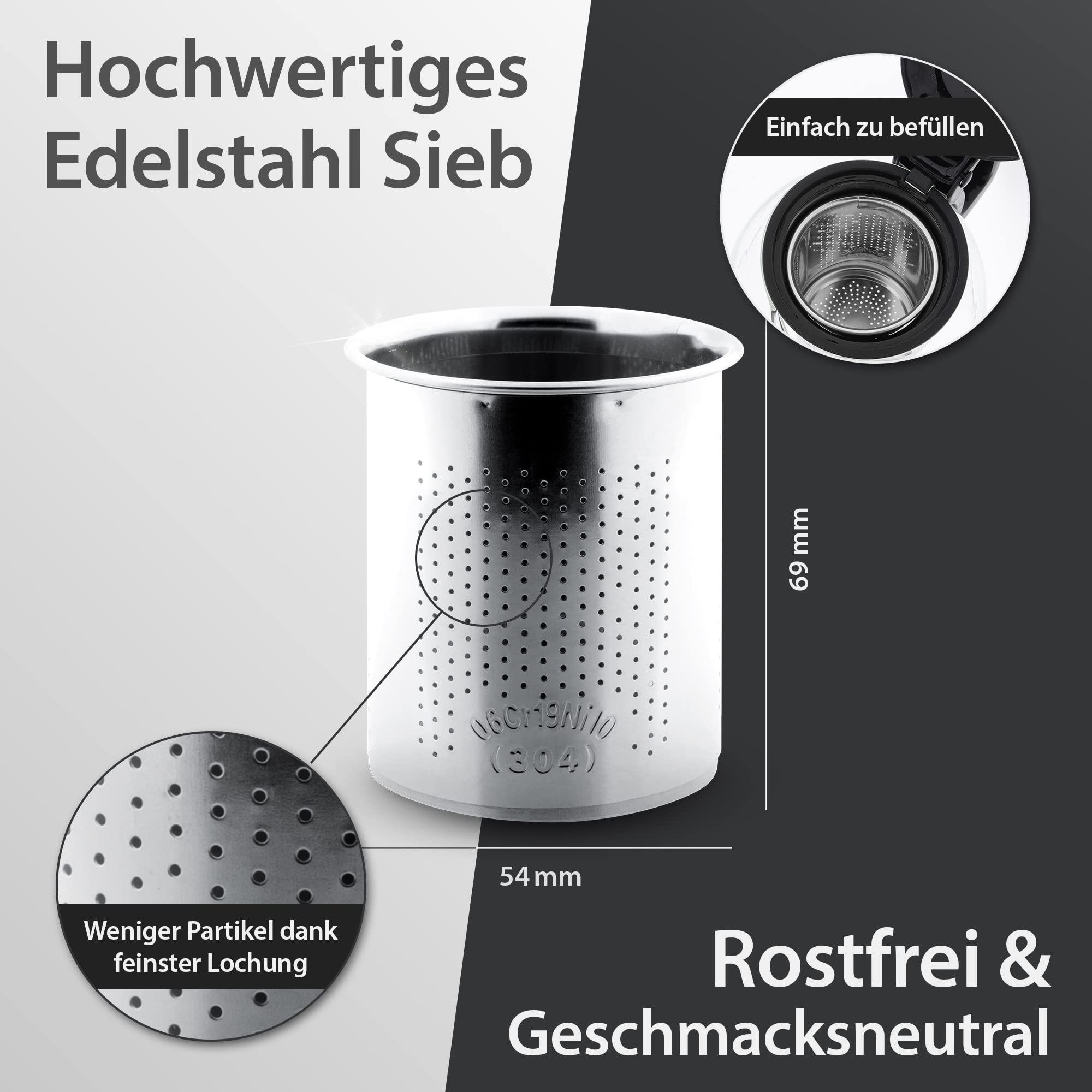 Teiera In Vetro 1.5L Con Filtro - Resistente Al Calore, Per Tè Sfusi - Foto 2