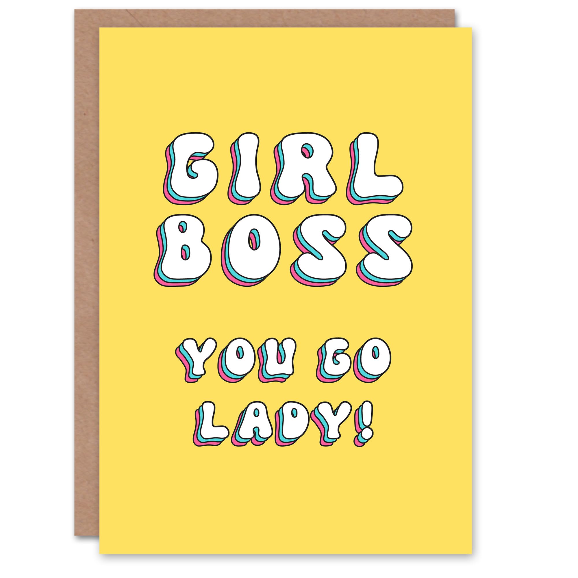 Artery8 Birthday Card Girl Boss You Go Lady For Her Gran Sister Niece Daughter Wife Woman Greeting Card