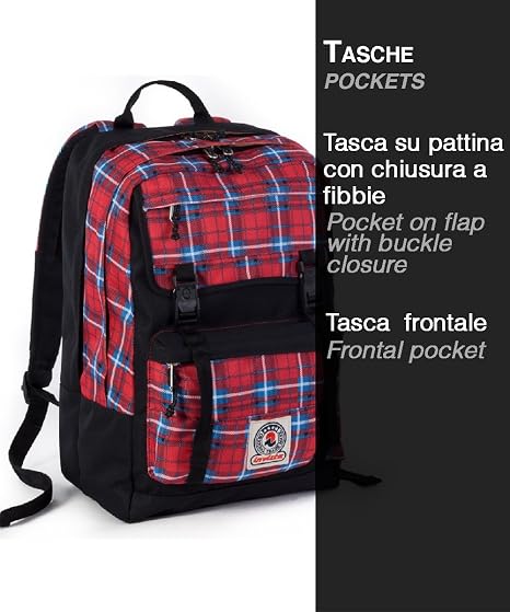 ZAINO INVICTA - DUFFY - Rosso Nero - tasca porta pc e Tablet padded -  scuola e tempo libero 30 LT : Amazon.it: Valigeria