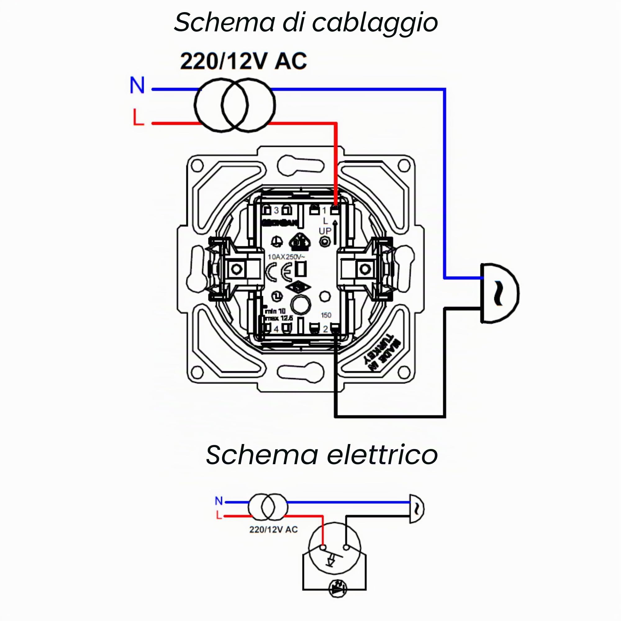 Pulsante campanello, targhetta per nome IP54, All-in-One, serie G1, bianco puro