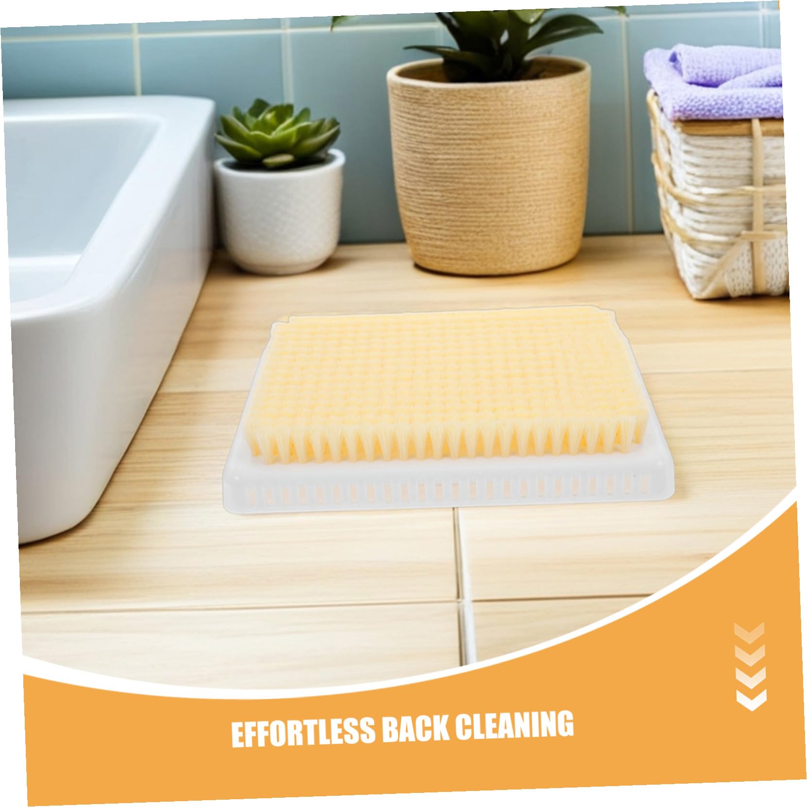 Brosse Dorsale Murale de Bain Exfoliante pour Peau et Pieds, 2 Pièces