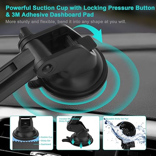 Miniatura 5 de Tablet Car Dashboard & Windshield Mount, Universal 360 Adjustable Window Dash Suction Cup Holder for iPad Pro 12.91110.59.7AirMini 6 5 4, Samsung