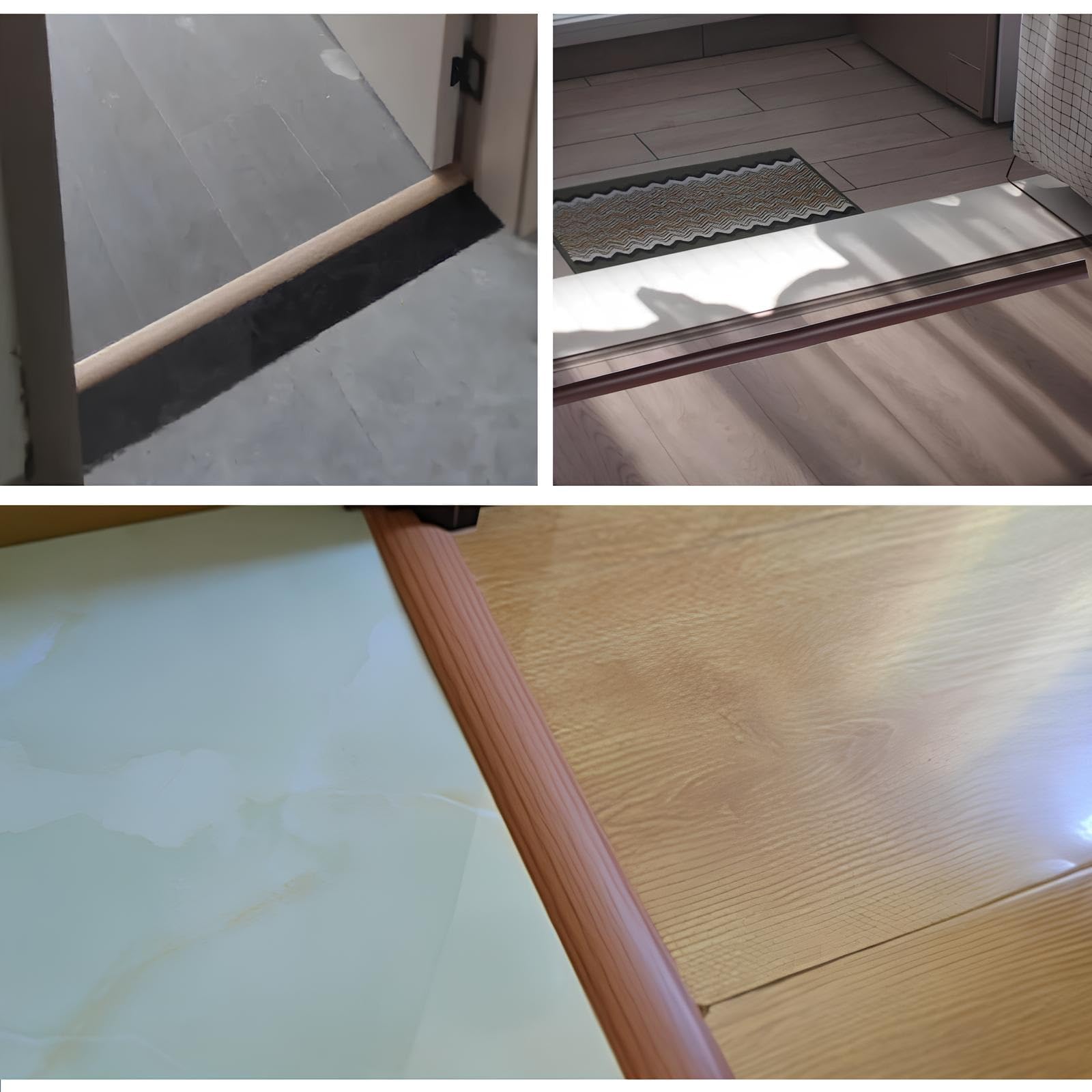 Striscia Di Autoadesivo Soglia In PVC Profilo Di Transizione Pavimento | Strisce Di Copertura Per Pavimenti Per Coprire Fughe Tra Pavimenti In Legno E Piastrelle(Walnut,105cm)