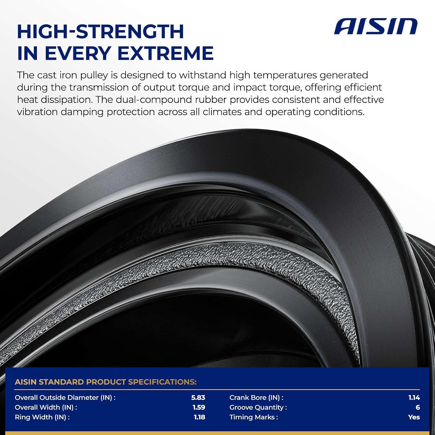 AISIN AFTERMARKET PDAAZ-00045 Harmonic Balancer - Compatible with Nissan Sentra 2007-2019, Versa 2007-2013, Juke 2011-2017, Kicks 2017-2019, NV200 2013-2021, Cube 2009-2014 - L4 1.6L 1.8L 2.0L