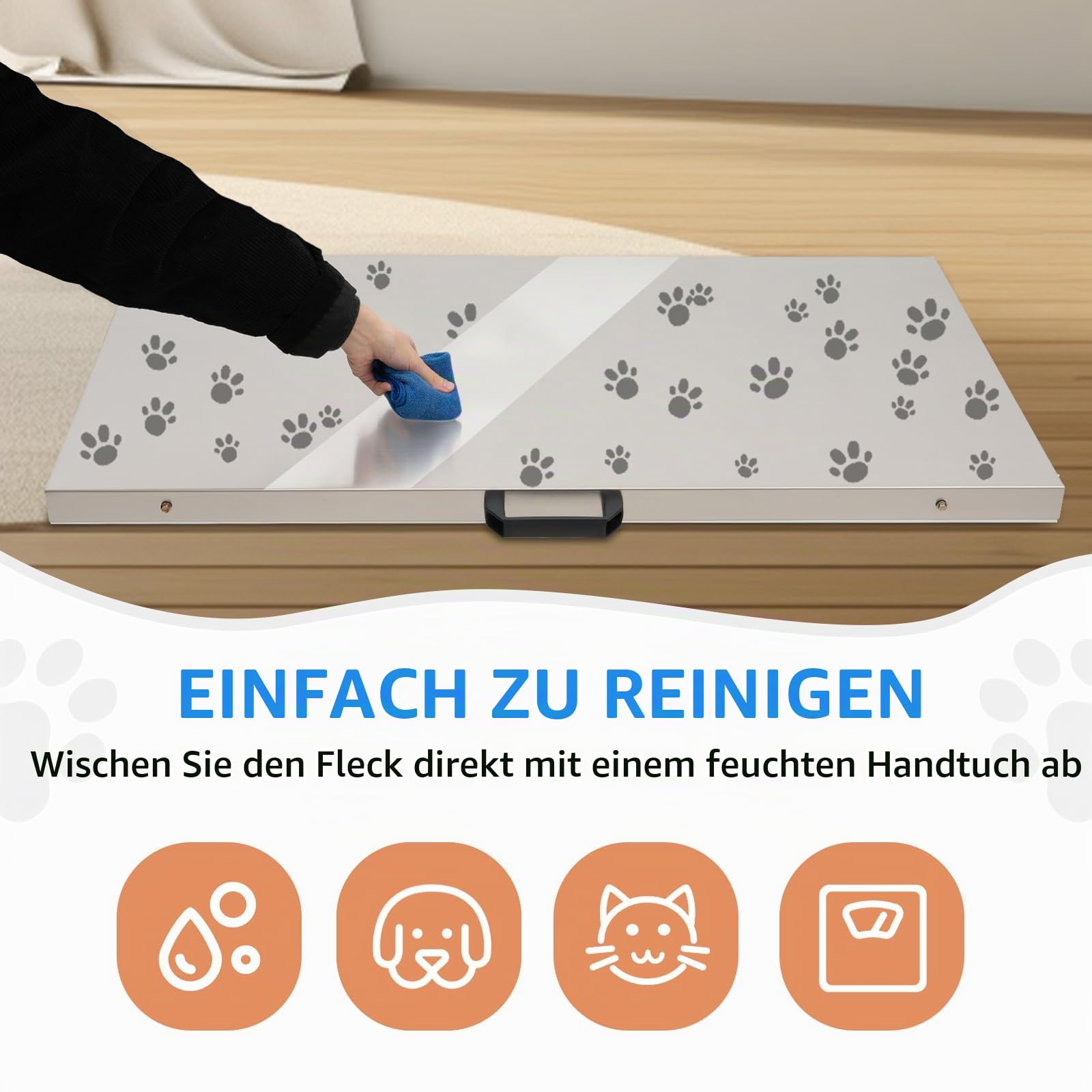 Elektronische Veterinärwaage, 103x53cm Plattformwaage | Paketwaage Hundewaage bis 300kg Edelstahl Plattform Waage