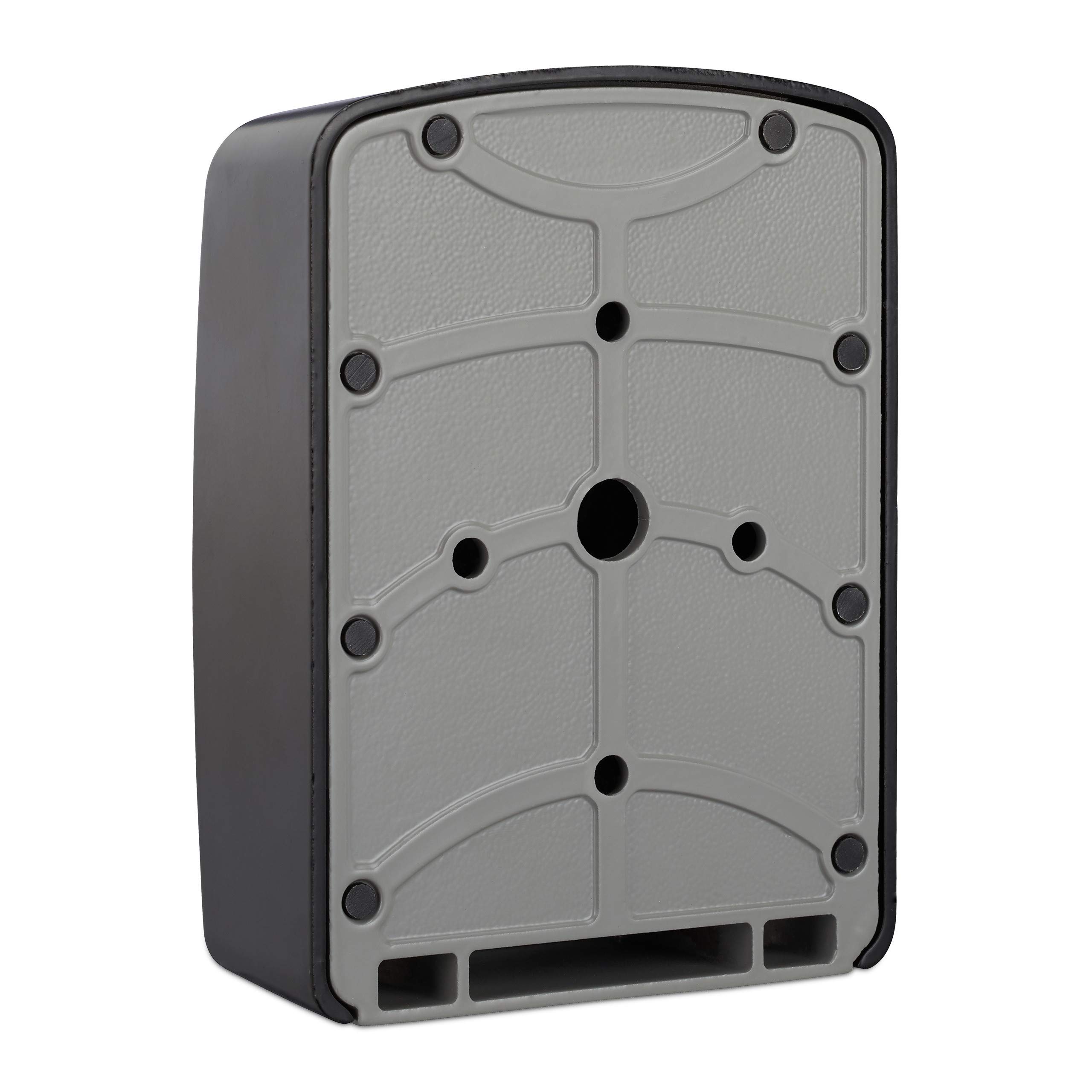 Relaxdays Schlüsseltresor 2er Set, 4-stelliger Zahlencode, schwarz/grau | Großer Key Safe zur Wandmontage, HxBxT 14,5x10,5x5 cm