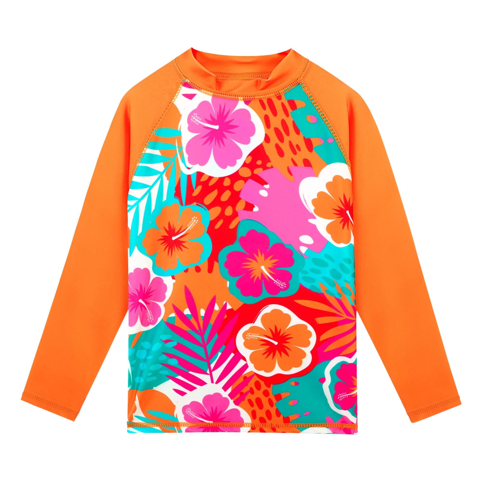 HUAANIUE Filles Enfants Maillot de Bain 2 Pièces Enfants Filles Plage Combinaison de Bain à Manches Courtes 2-12 Ans