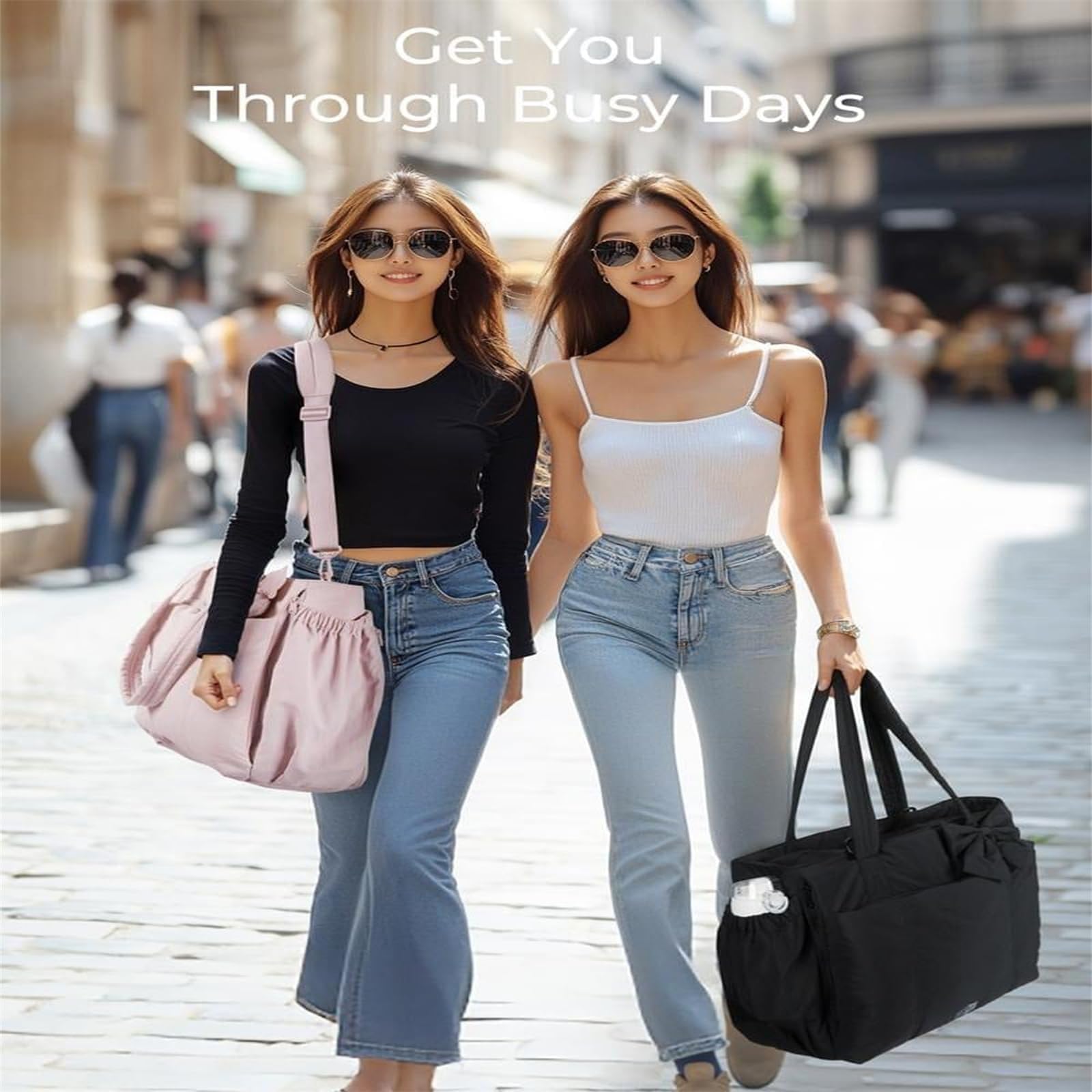 Bolso De Mano para Mujer, Diseño De Lazo En Relieve Ligero, Gran Capacidad De Almacenamiento De 23l, Adecuado para Desplazamientos Y Viajes En Múltiples Escenarios (Pink)