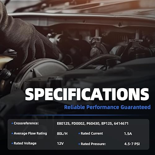 Miniatura 7 de Bomba de combustible eléctrica en línea baja presión para carburador universal 5-9 psi 12 voltios wfiltro abrazaderas kit E8012S P60430