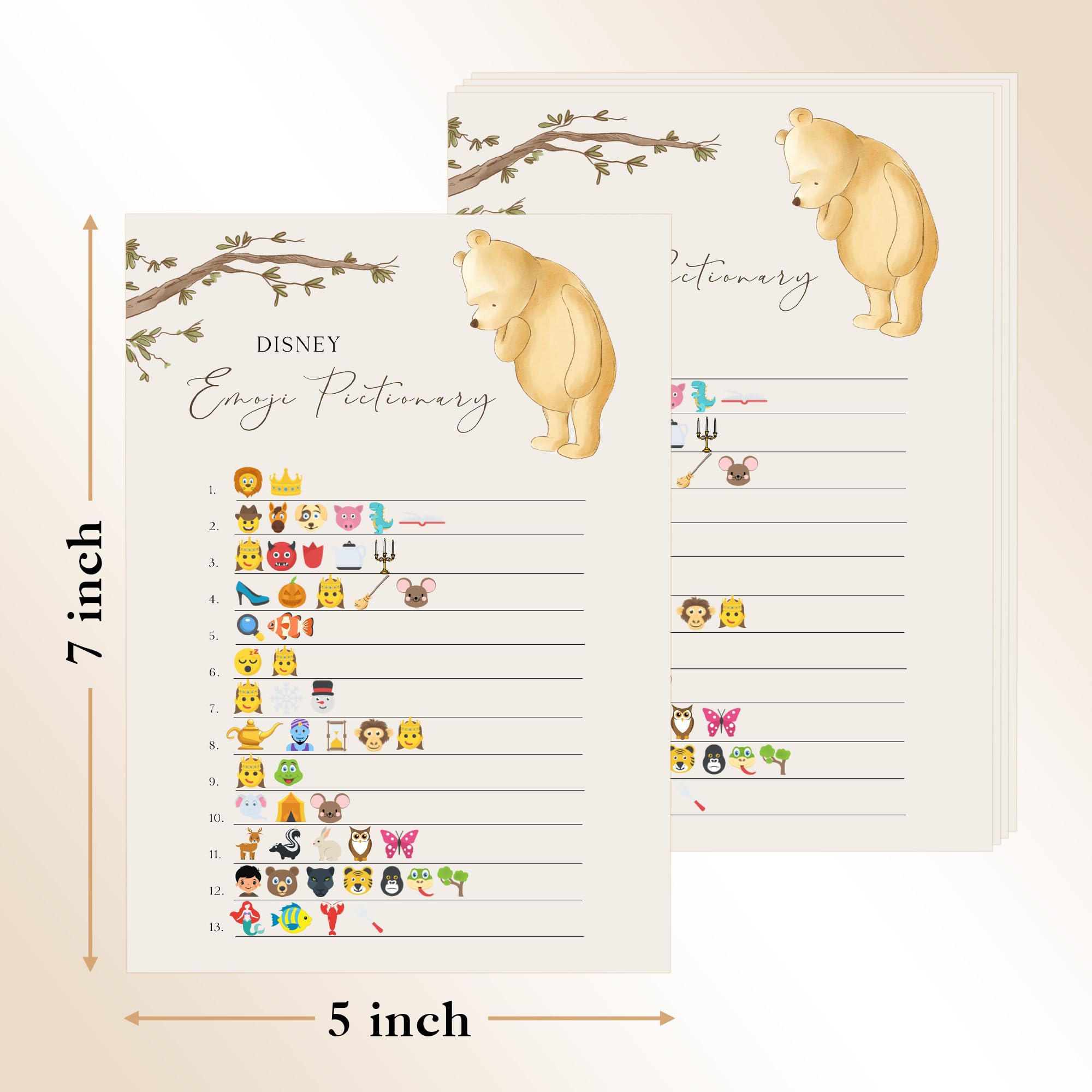 Winnie Baby Shower Games, Emoticon Pictionary, Baby Shower Game Cards, Set of 30, Winnie The Pooh Party Favors, Baby Shower Party Games Supplies & Activities, Baby Shower Decorations