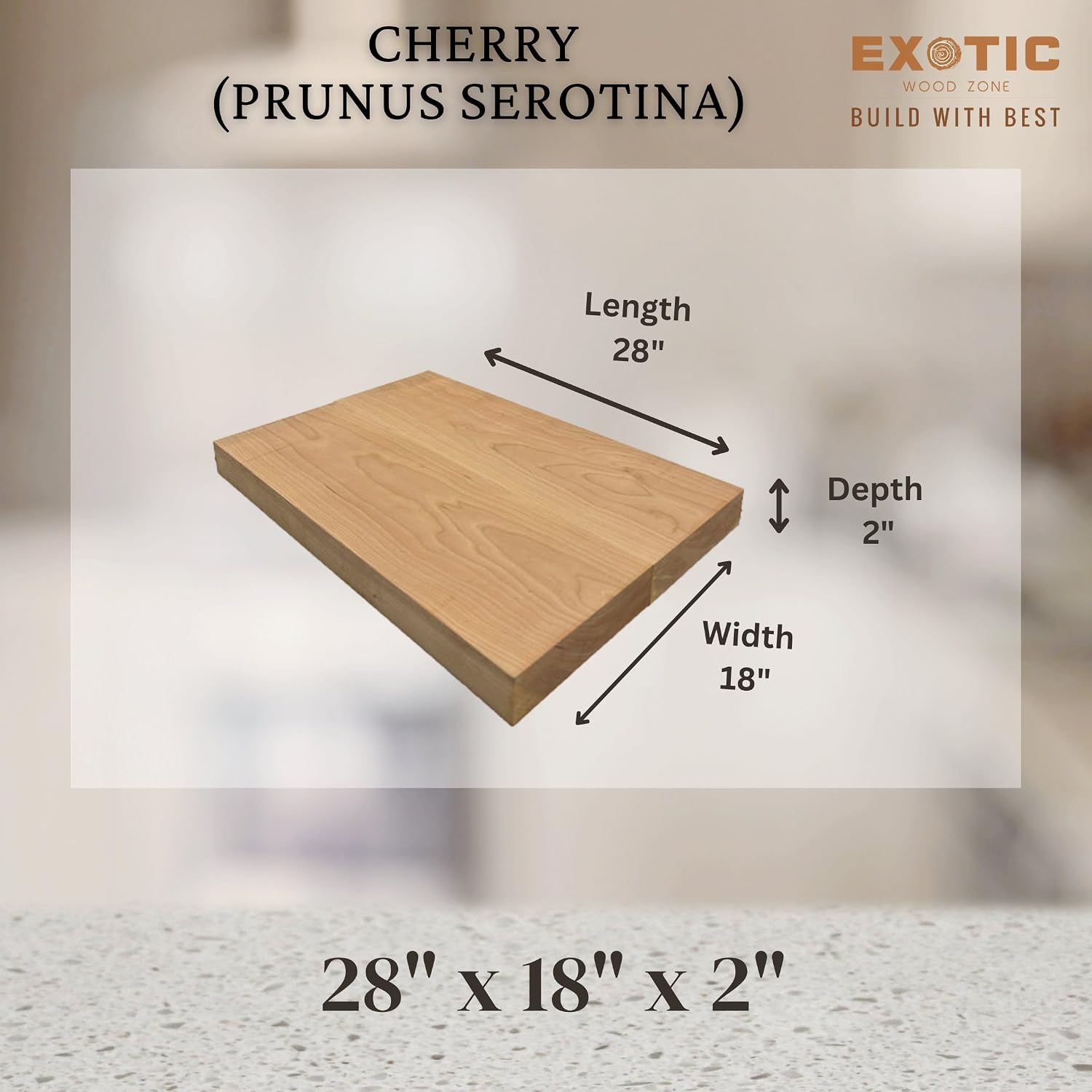 Exotic Wood Zone's American Black Cherry Electric/Bass Explorer Guitar Luthier Tonewood Body Blank| 28" x 18" x 2"- Glued & Unplaned (2 Pieces)