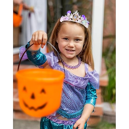 Miniatura 3 de CIEHER Corona de sirena para niñas, diadema de sirena morada, corona de conchas para niñas, decoración de fiesta de sirena, decoraciones de