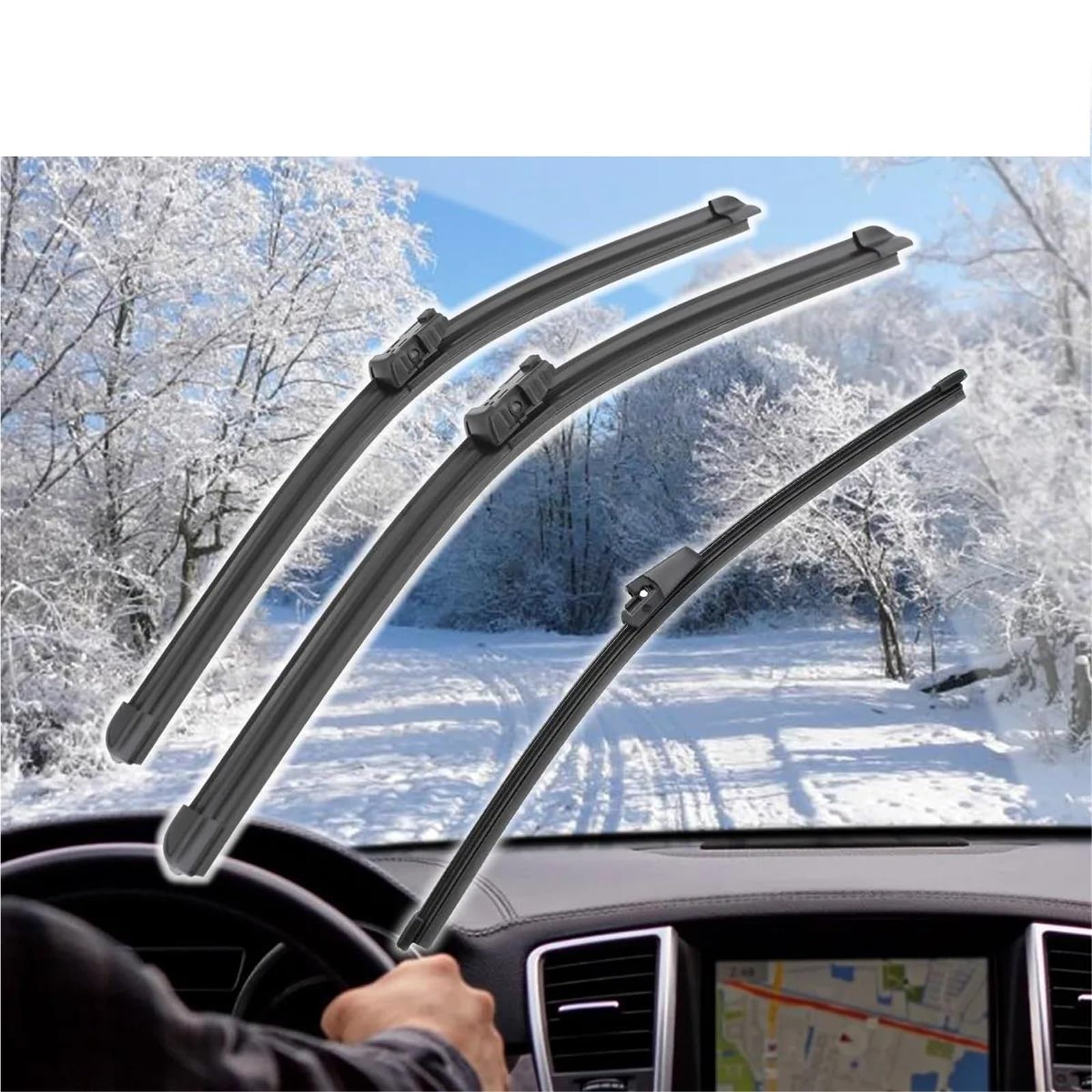 Escobillas Limpiaparabrisas Delanteras Y Traseras Accesorios Para Seat Para Ibiza Para Coupé 6J Para Hatchback 2014-2017 24" + 16" + 13" Limpiaparabrisas