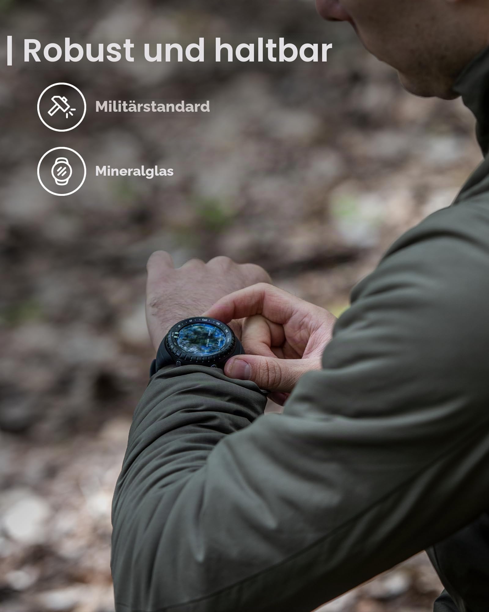 SUUNTO Core Alpha Stealth Outdoor-Uhr mit Höhenmesser, Barometer und Kompass