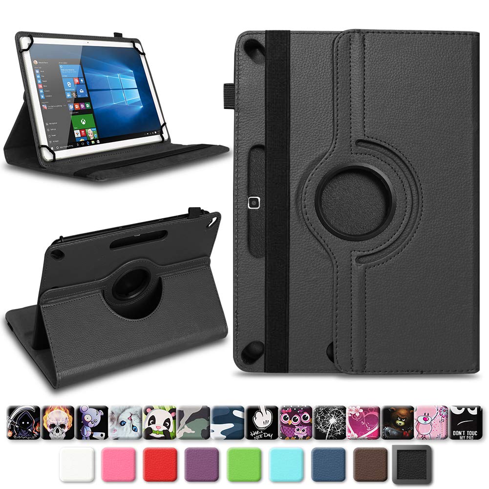 NAUC Tablet Case Universal for Odys Goal 10 Plus 3G High Quality PU Leather Case with Stand Function Rotates 360 ° Selection of Colours