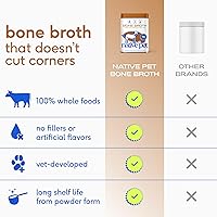 Vista 5 de Native Pet Caldo de Huesos para Perros - Hecho con Caldo de Hueso de Res Real, Complementos Alimenticios para Perros Quisquillosos - Proporciona