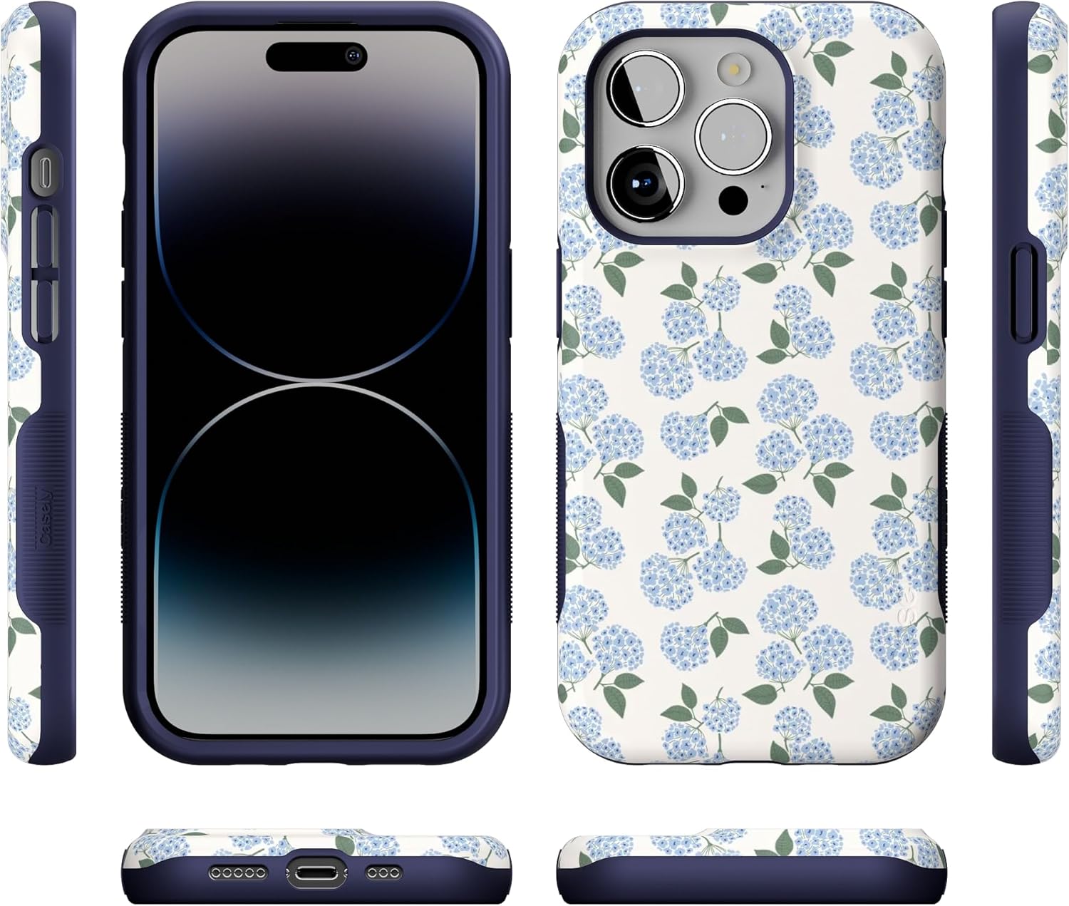 Casely iPhone 14 Pro Case | Nantucket Cottage | Blue Hydrangea | Bold Protective Design | Compatible with MagSafe - Image 9