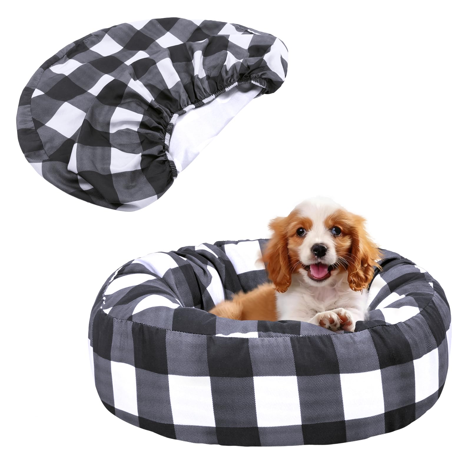 Hoopttay Round Dog Bed Cover Washable Elastic Edged 20×9.8 Inch