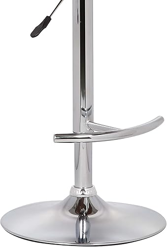 Miniatura 9 de Armen Living Taburete de bar ajustable giratorio de mariposa en piel sintética gris y acabado de madera de nogal