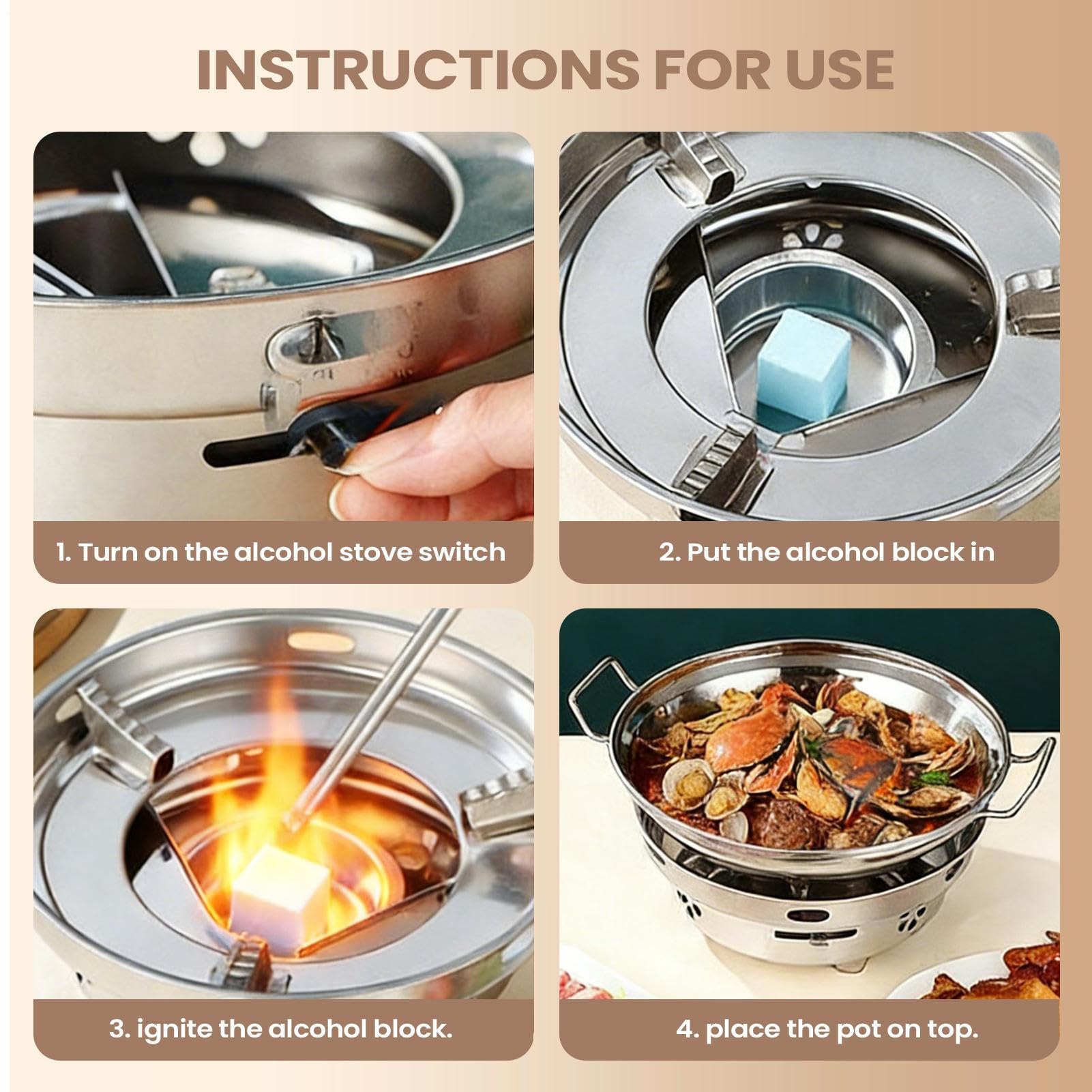 Utensilios De Cocina Para Camping Con Olla Y Utensilios De Acero Inoxidable
