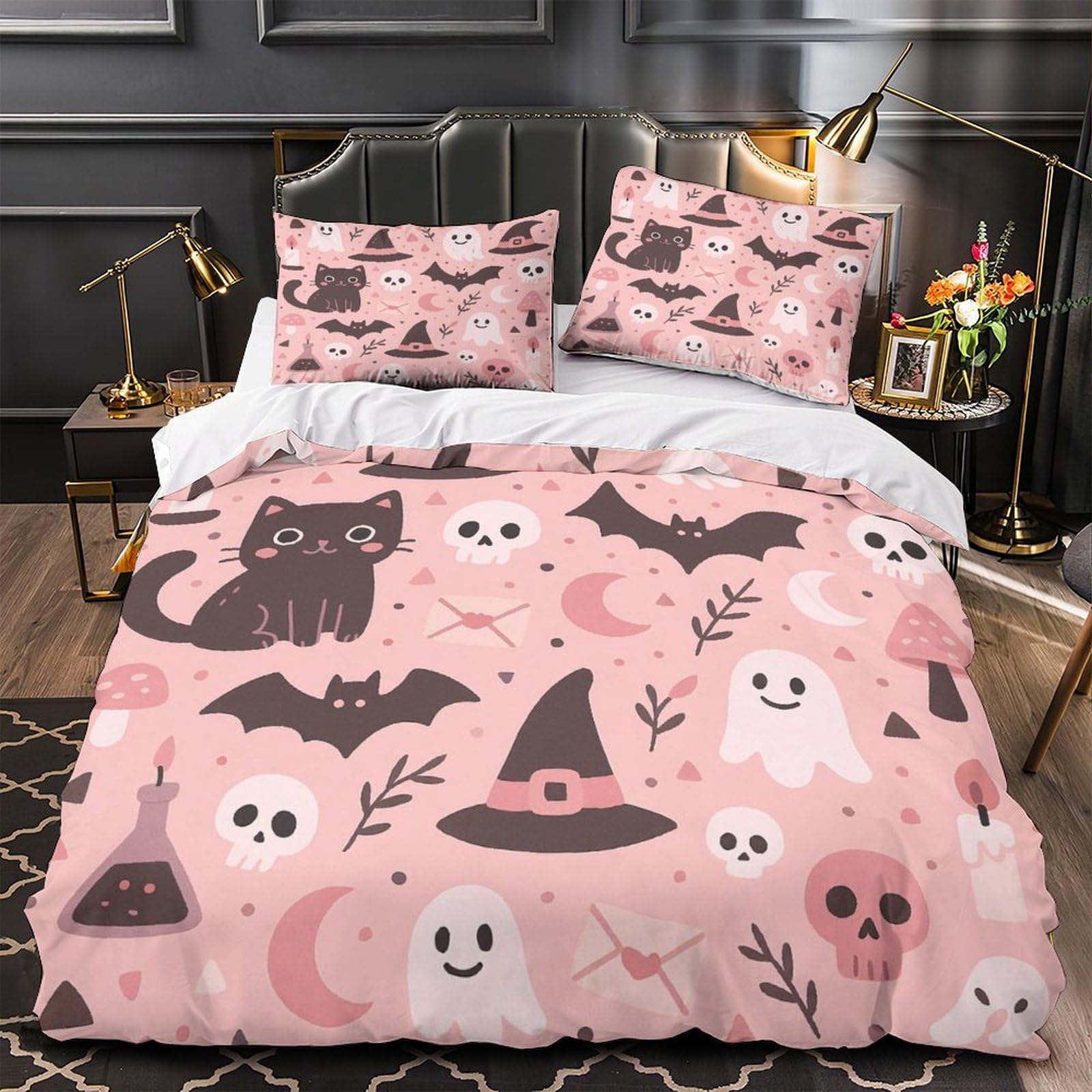 Housse de couette imprimé en 3D Halloween lit super king 260x220cm hypoallergique