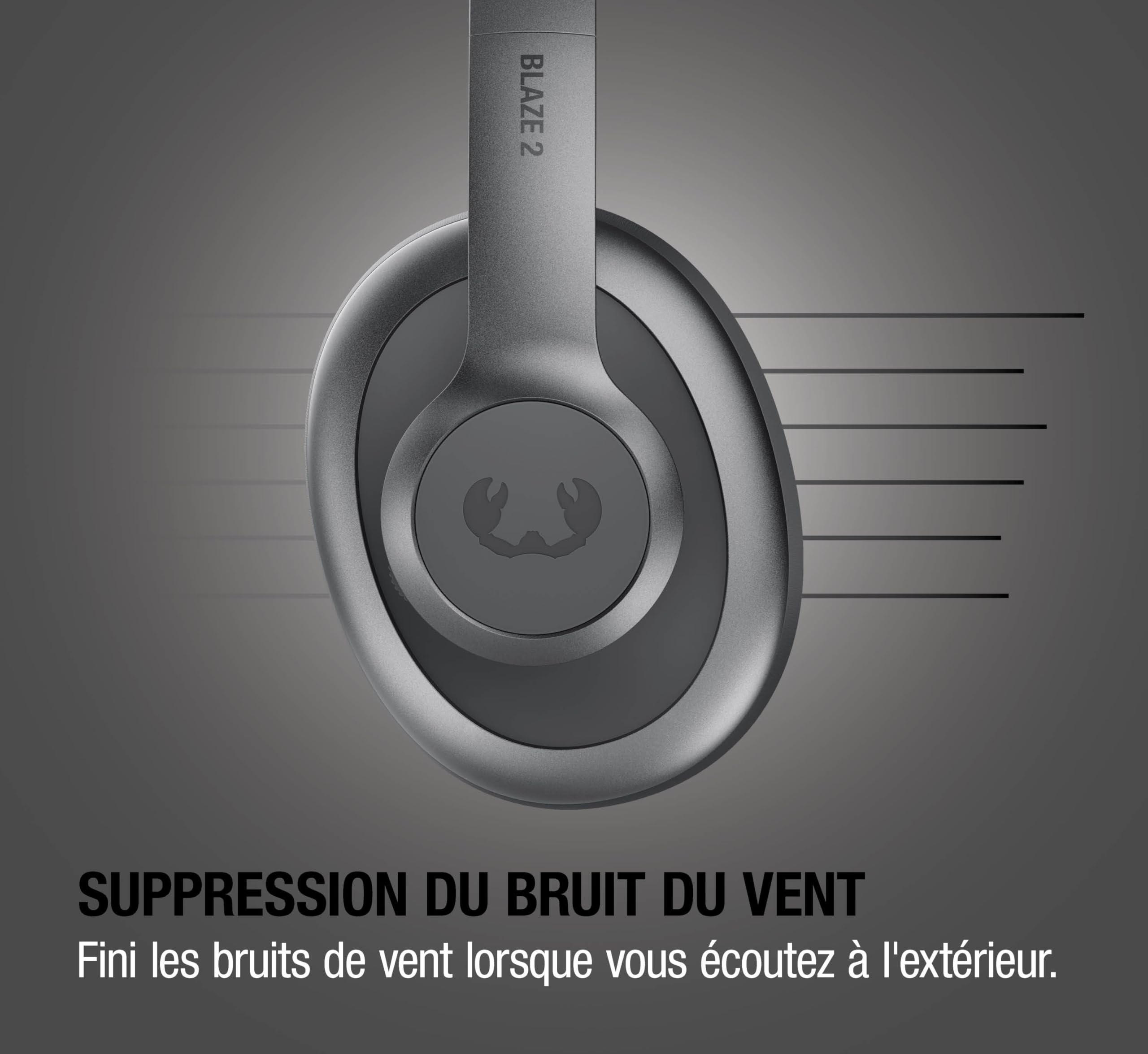 Fresh 'n Rebel Clam Blaze 2, Casque sans Fil Circum-auriculaire, 80 h d’autonomie, Bluetooth 5.3, Application My Sound, Microphone intégré, Pliable, Boutons cliquables, Charge Rapide (Storm Grey)