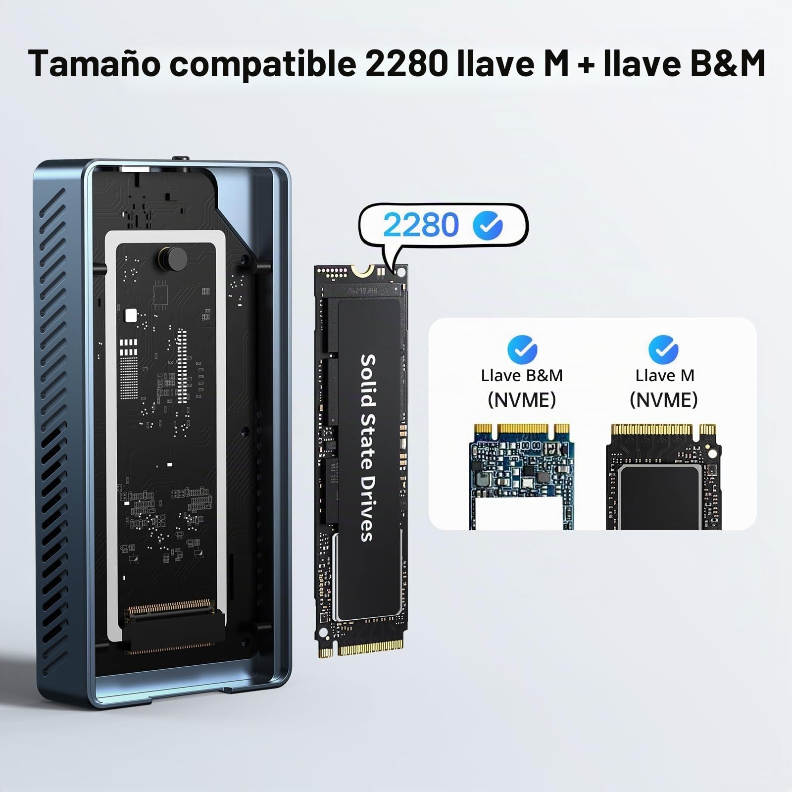 ACASIS 40Gbps M.2 NVMe SSD Enclosure, USB4/3.2 Adapter, Built-in Fan | Supports 2230-2280 M.2 SSD, up to 8TB, aluminum alloy housing, plug & play, compatible with Windows/Mac/Linux, includes cable