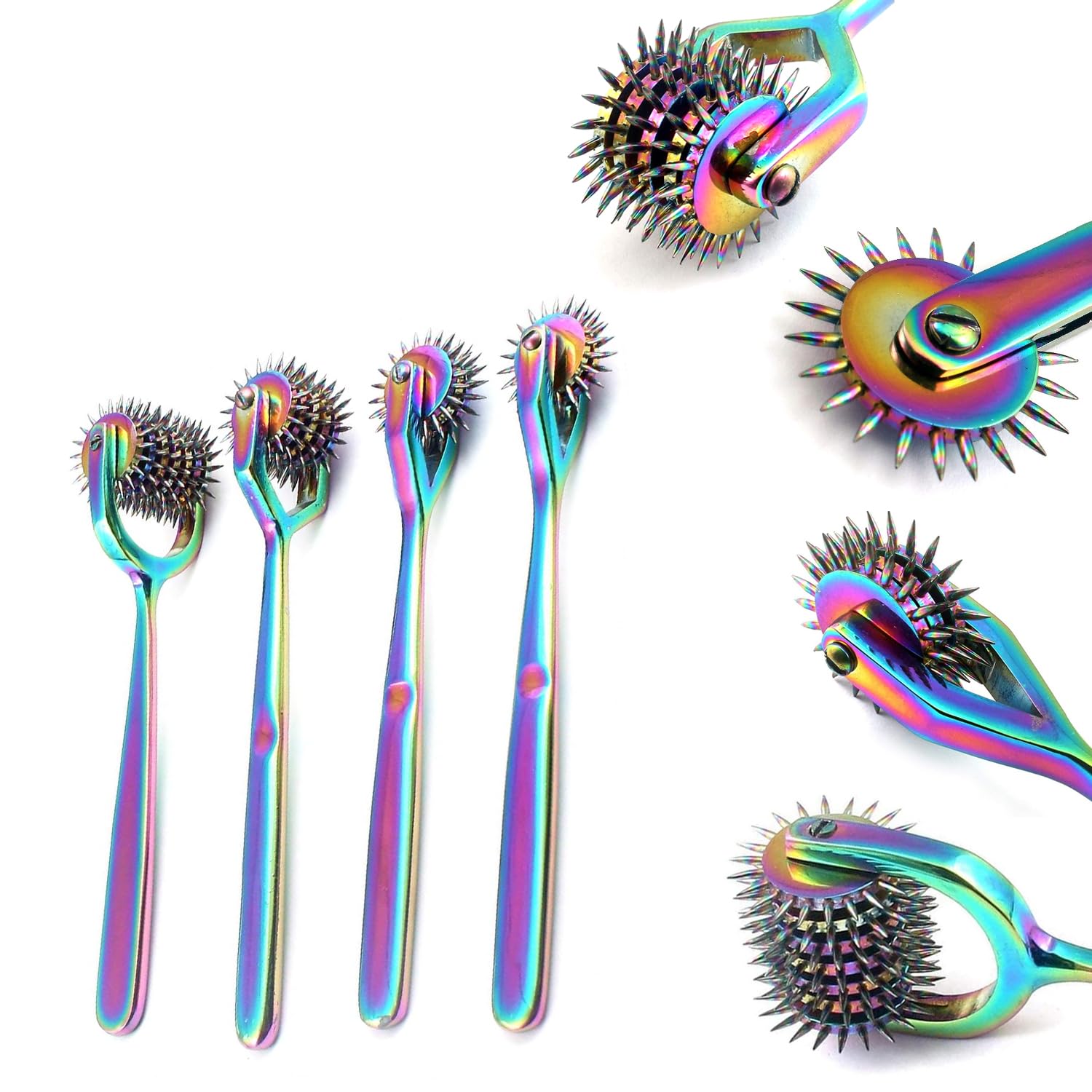 Precise Canada: Set of 4 Wartenberg Neurological Pin Wheel Pinwheel 1, 3, 5 & 7 Head Diagnostic Multi Color Rainbow