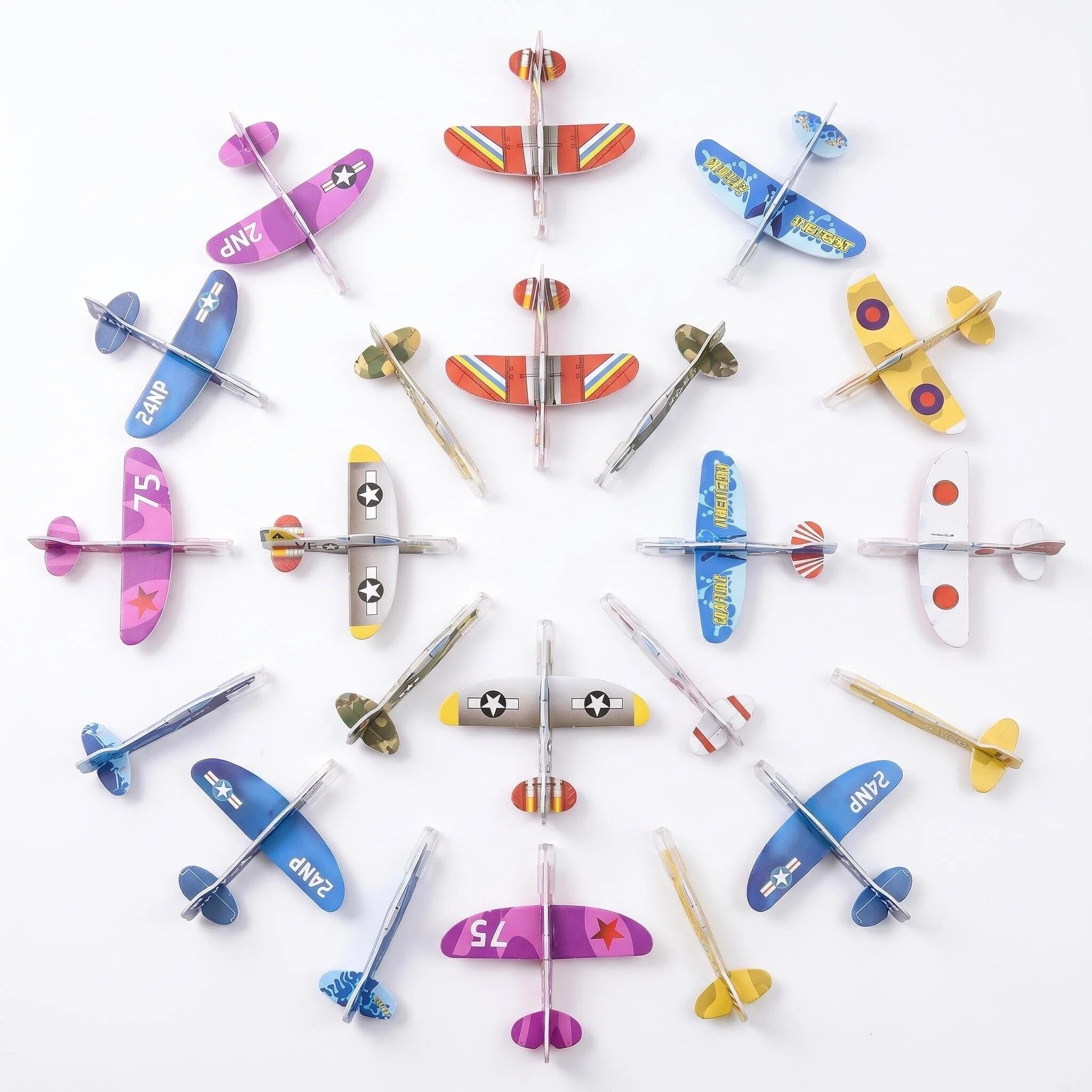Copbopwn 20 Pcs Foam Glider Planes for Kids Airplane Aeroplane Toys for Outdoor Fun Hand Throwing Flying Gliders for Birthday Party Favors Classroom Rewards Family Sports Games (SETB)
