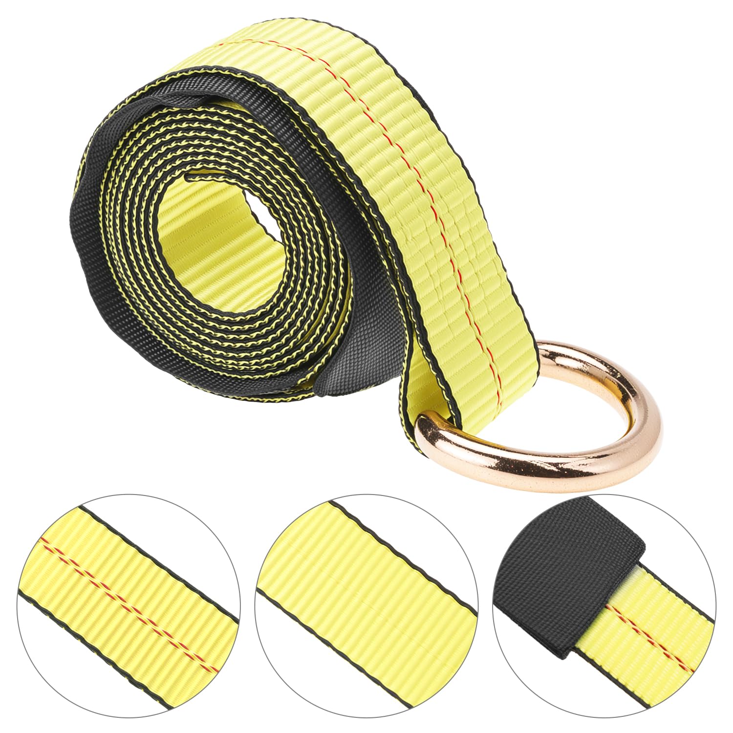QWORK Cinghie di fissaggio per rimorchi per auto, confezione da 4, 5,1 x 243,8 cm, resistenza alla rottura di 4,5 kg, con ancoraggi a catena, in poliestere resistente ai raggi UV, per proteggere auto