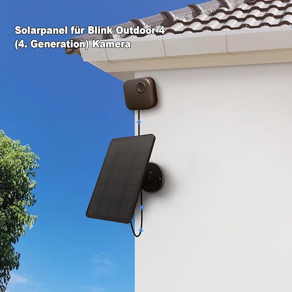 4W Solarpanel für Blink Outdoor Kamera (4th Gen) Solar Ladegerät mit Gummistecker IP65 Wasserdicht 1312ft Kabel 2 Packungen