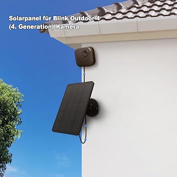 4W Solarpanel für Blink Outdoor Kamera (4th Gen) Solar Ladegerät mit Gummistecker IP65 Wasserdicht 1312ft Kabel 2 Packungen