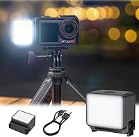 Vista 1 de JJC Luz LED de acción de 5, luz de relleno auxiliar magnética para DJI Osmo Action 5 Pro 4 3 / Xtra Edge Pro, mini luz de video recargable IPX5